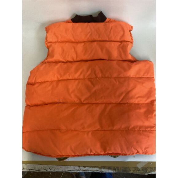 Vintage 80s Mens Reversible Hunting Puffer Vest Duck Down Kmart Neon Orange XL - Picture 7 of 12